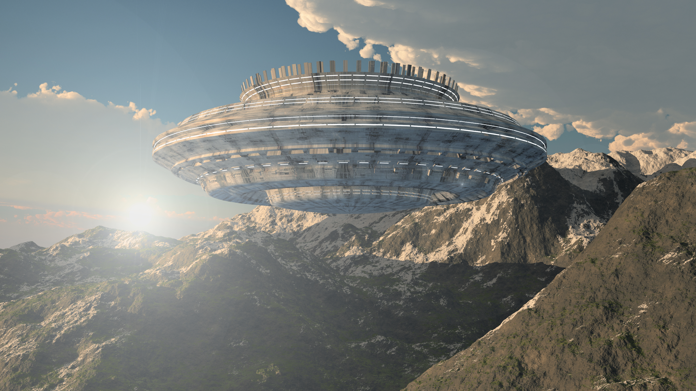 UFO and mountains