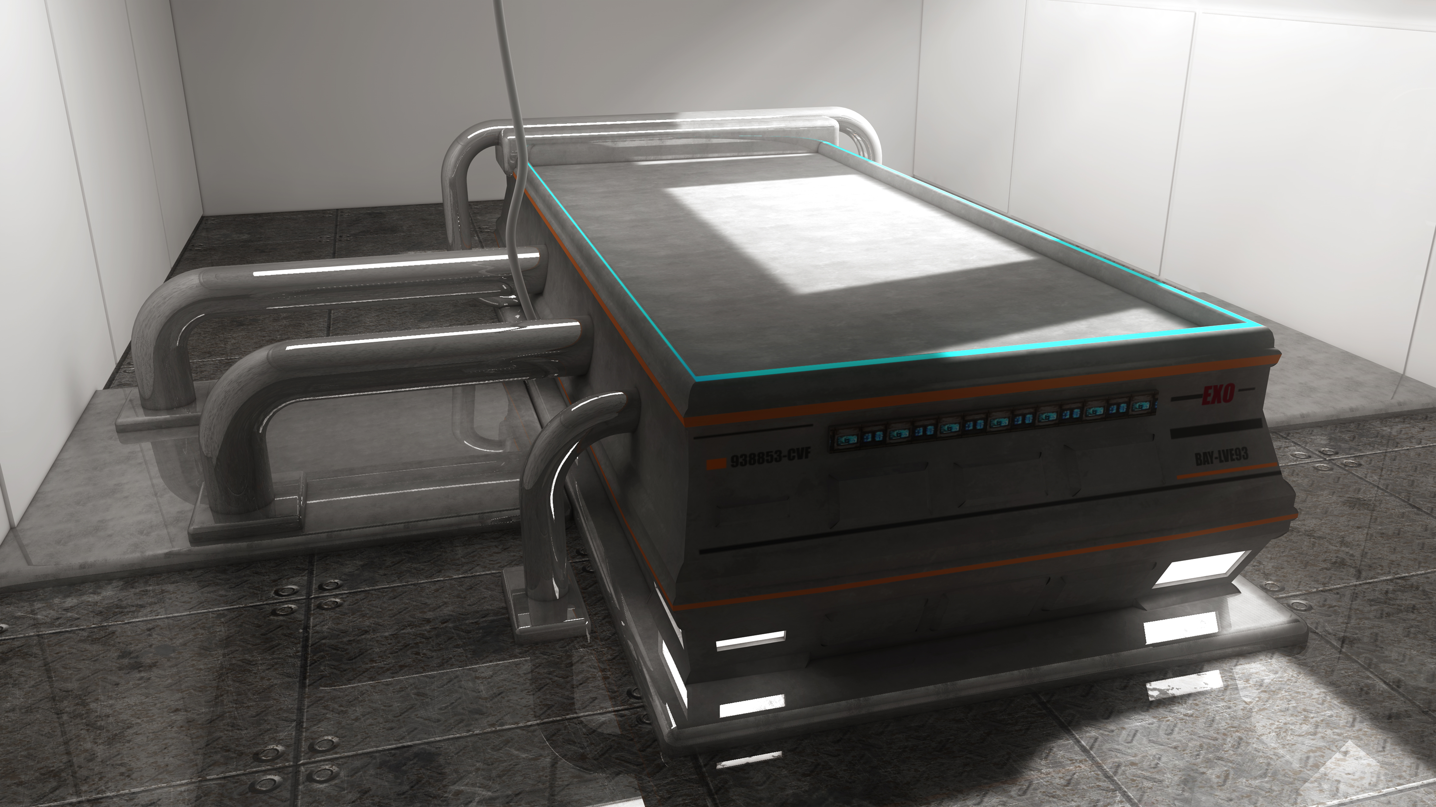 Futuristic autopsy table